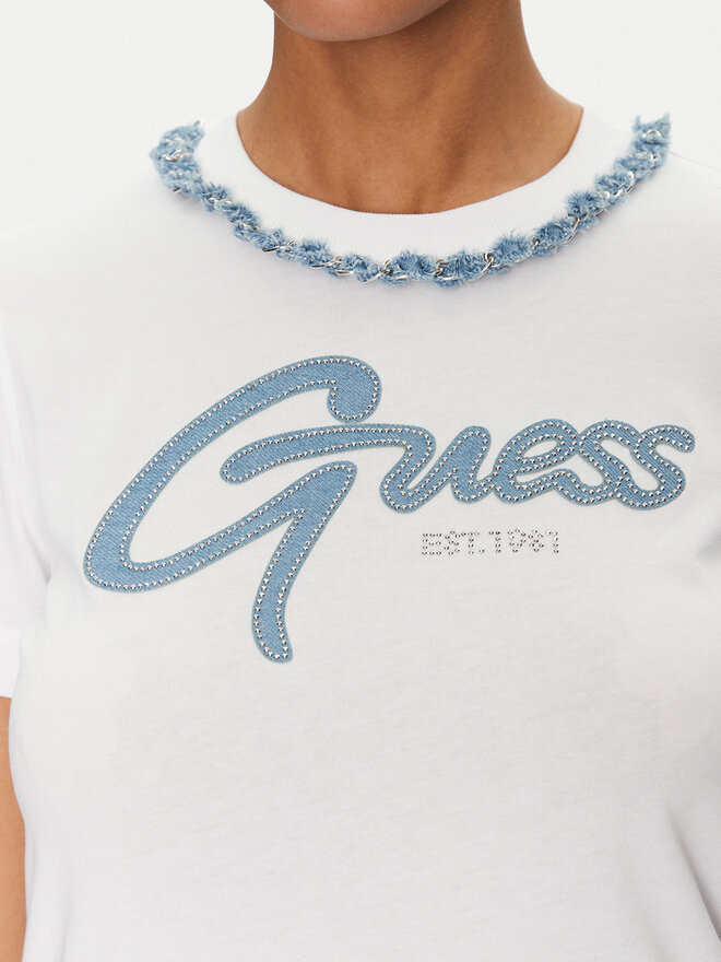 Guess Guess Camiseta W5GI03 I3Z14 Blanco Regular Fit