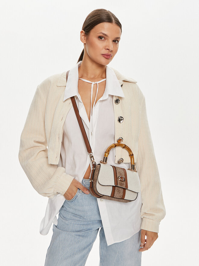 Guess Дамска чанта Guess Kerima (Ag) Mini-Bags HWAG93 37780 Екрю