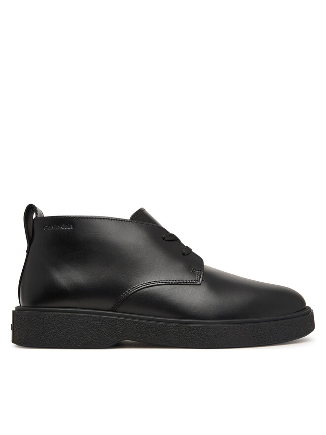 Calvin Klein Schnürschuhe Calvin Klein Text Rubber Desert Boot Lth HM0HM02255 Schwarz
