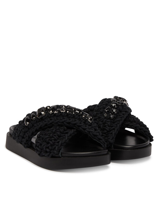 Inuikii Pantoletten Inuikii Woven Stones 1004.003.0073 Schwarz