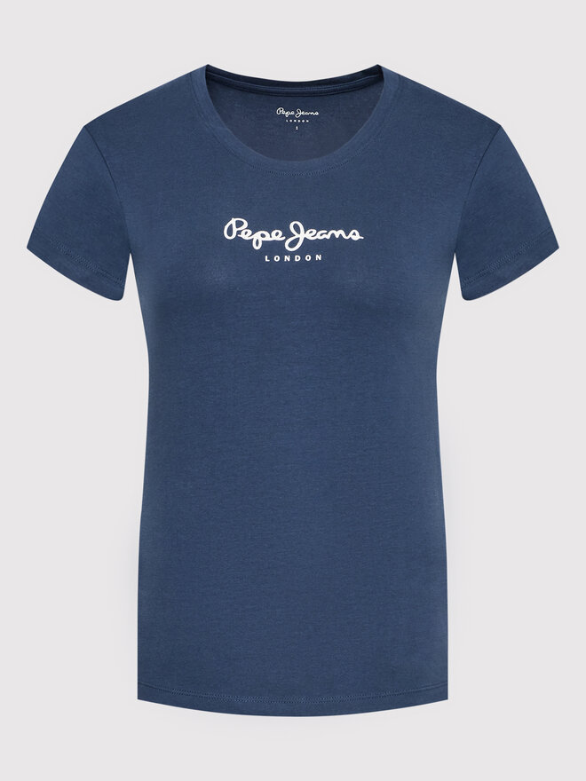 Pepe Jeans Pepe Jeans Majica New Virgina PL505202 Mornarsko modra Slim Fit