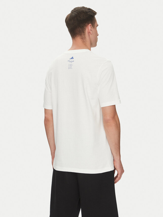 adidas adidas Marškinėliai Lounge Drink Graphic JJ4013 Balta Regular Fit