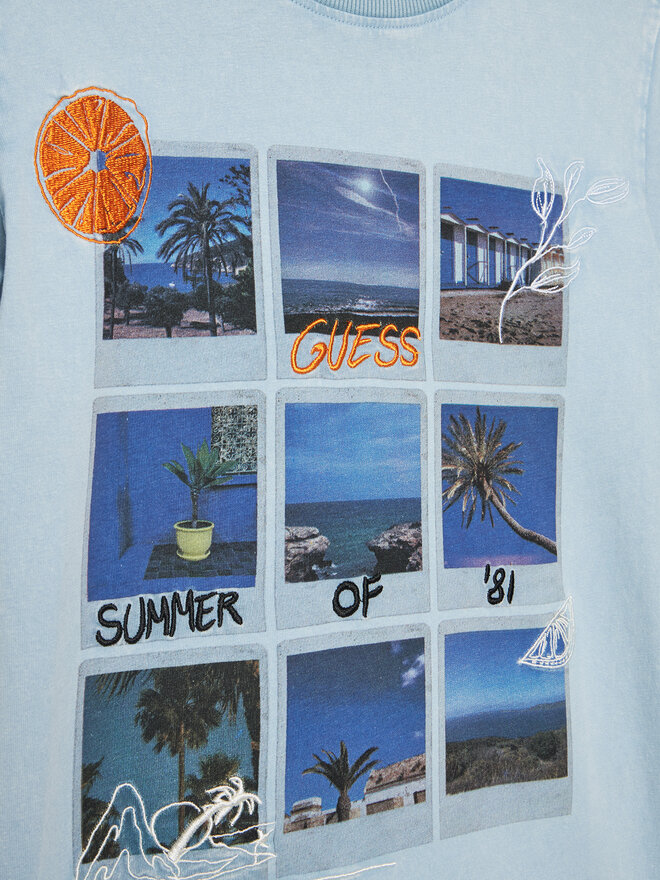 Guess Guess Camiseta L5GI11 K8HM4 Celeste Regular Fit