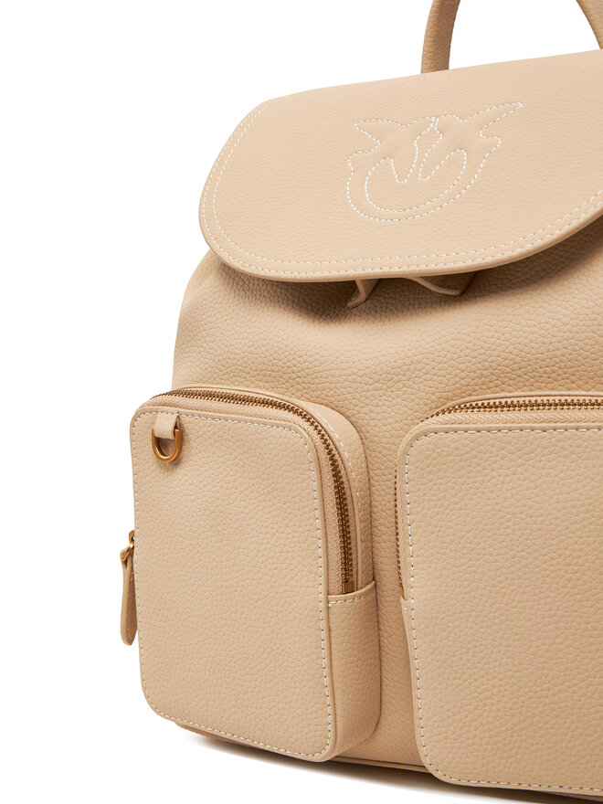 PINKO Batoh PINKO Carrie Backpack PE 25 PLTT 104351 A1LF Béžová