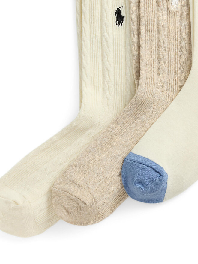 Polo Ralph Lauren 3er-Set hohe Damensocken Polo Ralph Lauren 455972027001 Beige