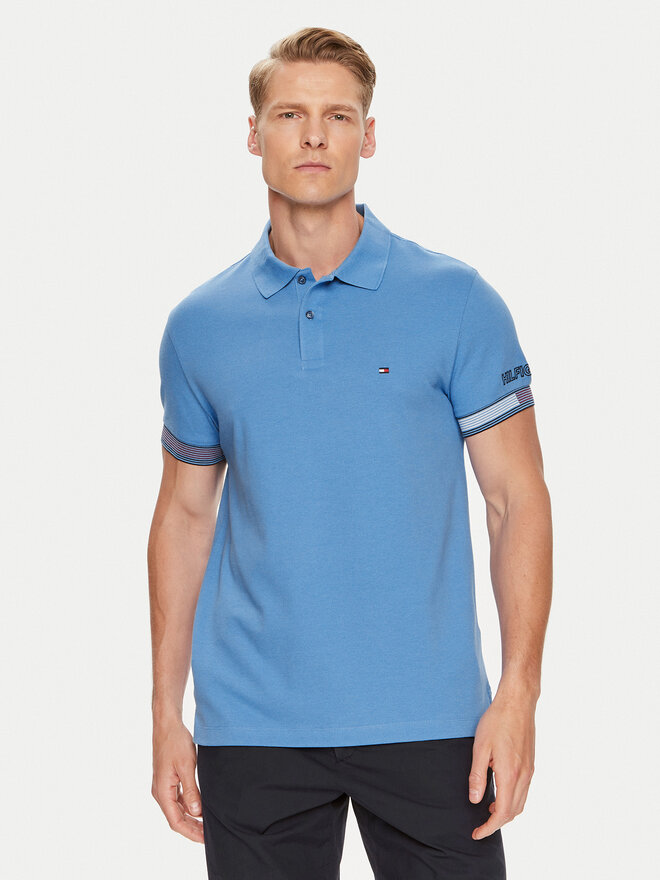 Tommy Hilfiger Tommy Hilfiger Polo marškinėliai Flag MW0MW34780 Mėlyna Slim Fit