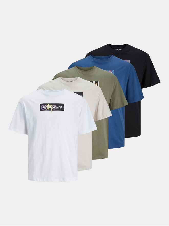Jack&Jones Jack&Jones Set de 5 camisetas Aop Print 12260781 De color Relaxed Fit