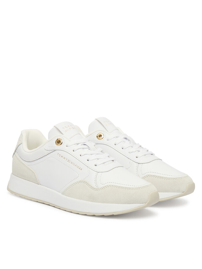 Tommy Hilfiger Zapatillas Tommy Hilfiger Monogram Mix Material Runner FW0FW09267 Blanco