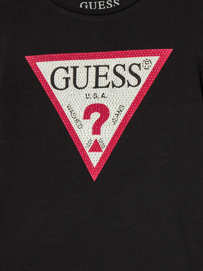 Guess Guess Marškinėliai J2YI51 K6YW1 Juoda Regular Fit
