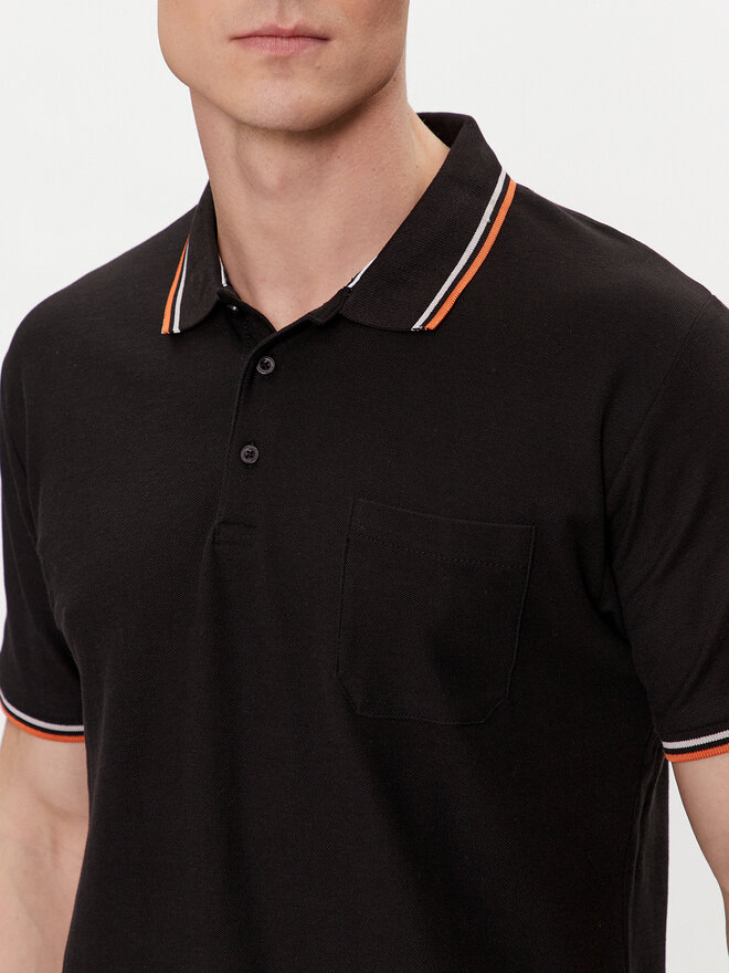 Brave Soul Brave Soul Poloshirt MPS-149COSMO Schwarz Straight Fit