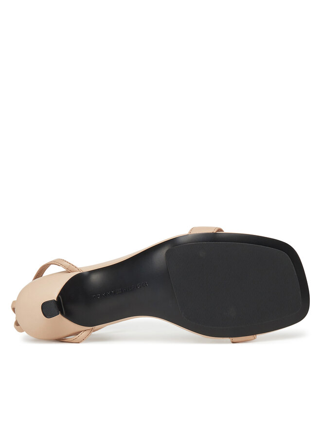 Tommy Hilfiger Sandały Tommy Hilfiger Leather Knots Kitten Sandal FW0FW08424 Beżowy