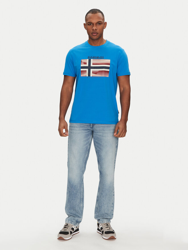 Napapijri Napapijri Футболка S-Lari NP0A4IE5B2W1 Голубий Regular Fit