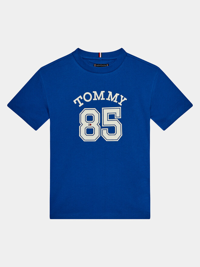 Tommy Hilfiger Tommy Hilfiger Marškinėliai Mesh Varsity Tee S/S KB0KB08683 Mėlyna Regular Fit