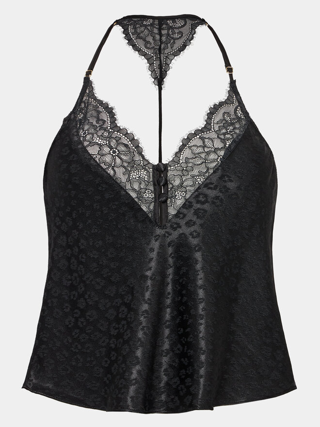 Hunkemöller Hunkemöller Μπλούζα πιτζάμας 203223 Μαύρο Comfortable Fit