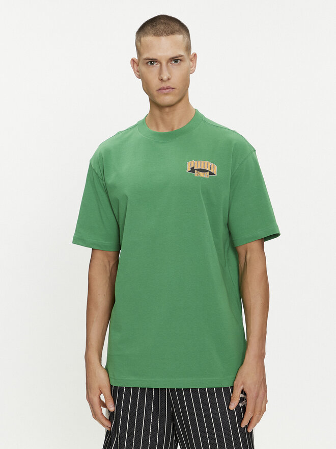 Puma Puma Marškinėliai For The Fanbase Graphic 624395 Žalia Relaxed Fit