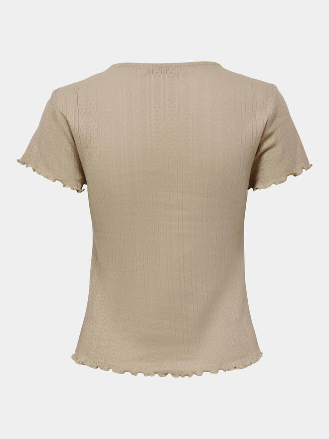 ONLY ONLY Camiseta Carlotta 15256154 Beis Tight Fit