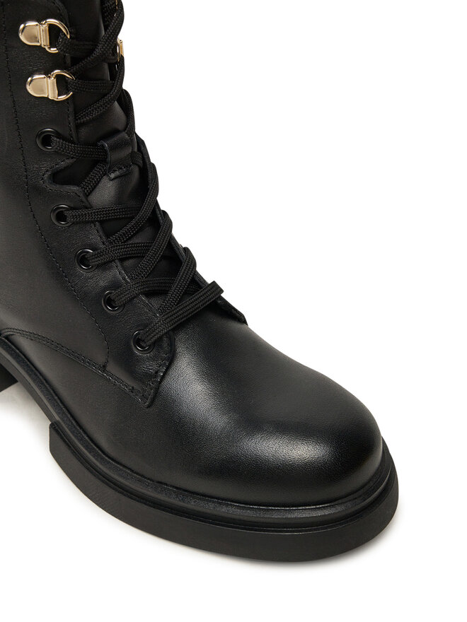 Tommy Hilfiger Ορειβατικά παπούτσια Tommy Hilfiger Lace-Up Biker Leather FW0FW08167 Μαύρο
