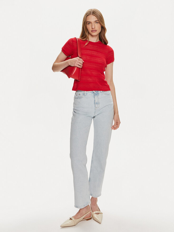 Pieces Pieces Camiseta Agda 17148867 Rojo Loose Fit