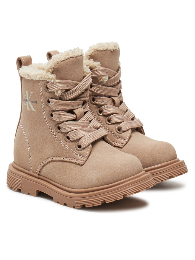 Calvin Klein Jeans Csizma Calvin Klein Jeans Lace-Up Bootie V1A5-81011-1628 Rózsaszín