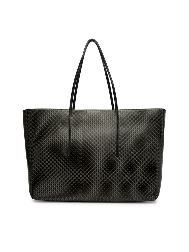 Calvin Klein Handtasche Calvin Klein Emblem Aop Large Tote W/ Pouch LV04F3364G Schwarz