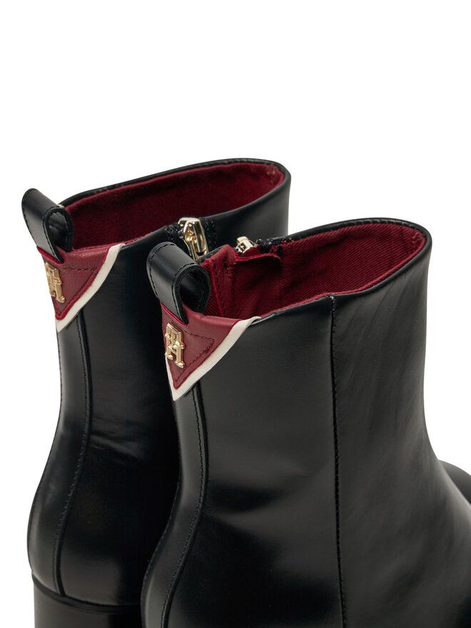 Tommy Hilfiger Μποτάκια Tommy Hilfiger Premium Leather High Heel Bootie FW0FW08100 Μαύρο