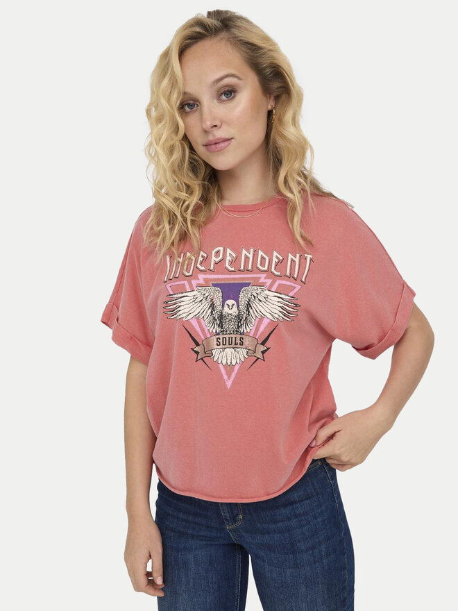 ONLY ONLY Póló Lucy 15316637 Rózsaszín Regular Fit