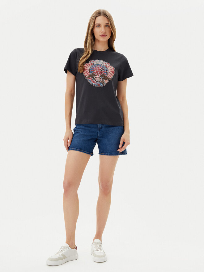 Wrangler Wrangler T-shirt Graphic 112362563 Crna Regular Fit