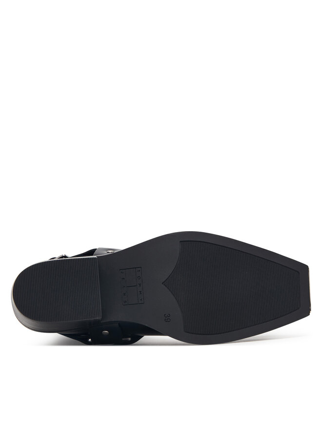 Tommy Jeans Stiefeletten Tommy Jeans Tjw Buckle Leather Cowboy Boots EN0EN03143 Schwarz