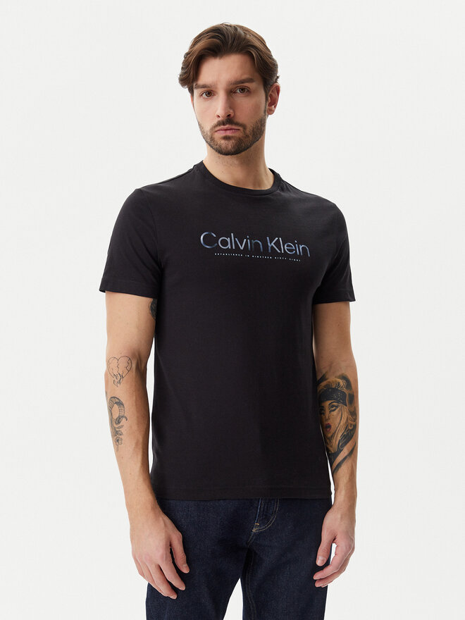 Calvin Klein Calvin Klein Camiseta Satin Bonded Logo K10K114162 Negro Regular Fit