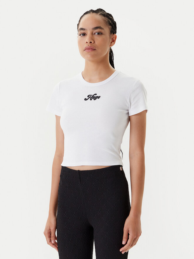 HUGO HUGO T-Shirt Delanor_2 50539132 Μπεζ Slim Fit