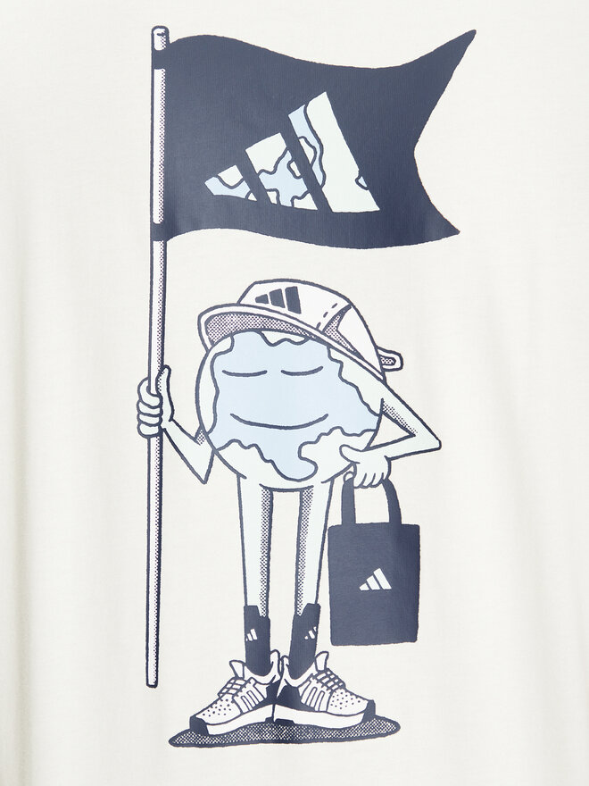 adidas adidas Marškinėliai Earth Day Graphic JI6756 Balta Regular Fit