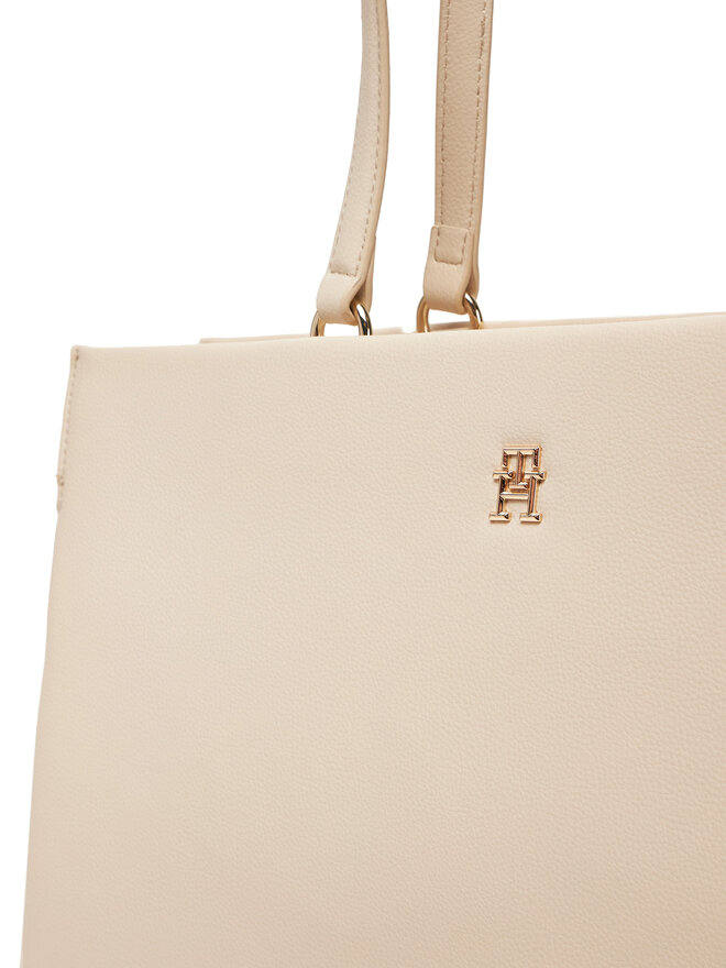Tommy Hilfiger Ročna torba Tommy Hilfiger Th Legacy Tote AW0AW17197 Écru
