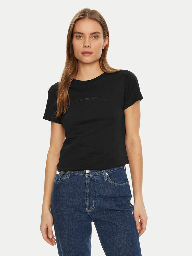 Calvin Klein Jeans Calvin Klein Jeans Camiseta Institutional Graphic J20J224990 Negro Slim Fit