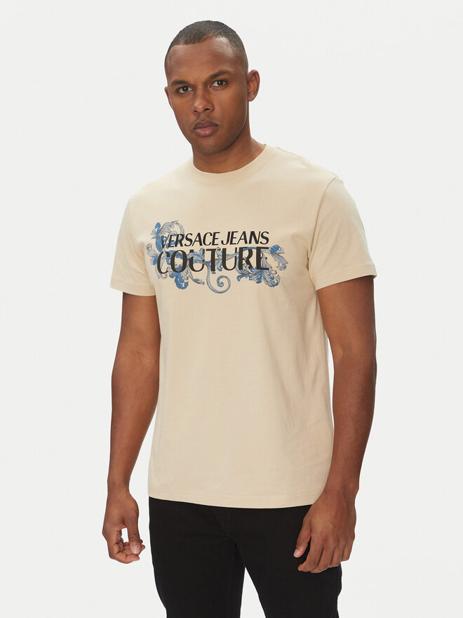 Versace Jeans Couture Versace Jeans Couture Camiseta 78GAHC05 Beis Regular Fit