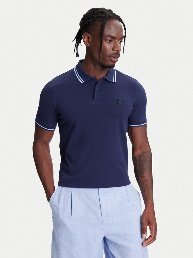 United Colors Of Benetton United Colors Of Benetton Pólóing 3F9HU302E Sötétkék Regular Fit