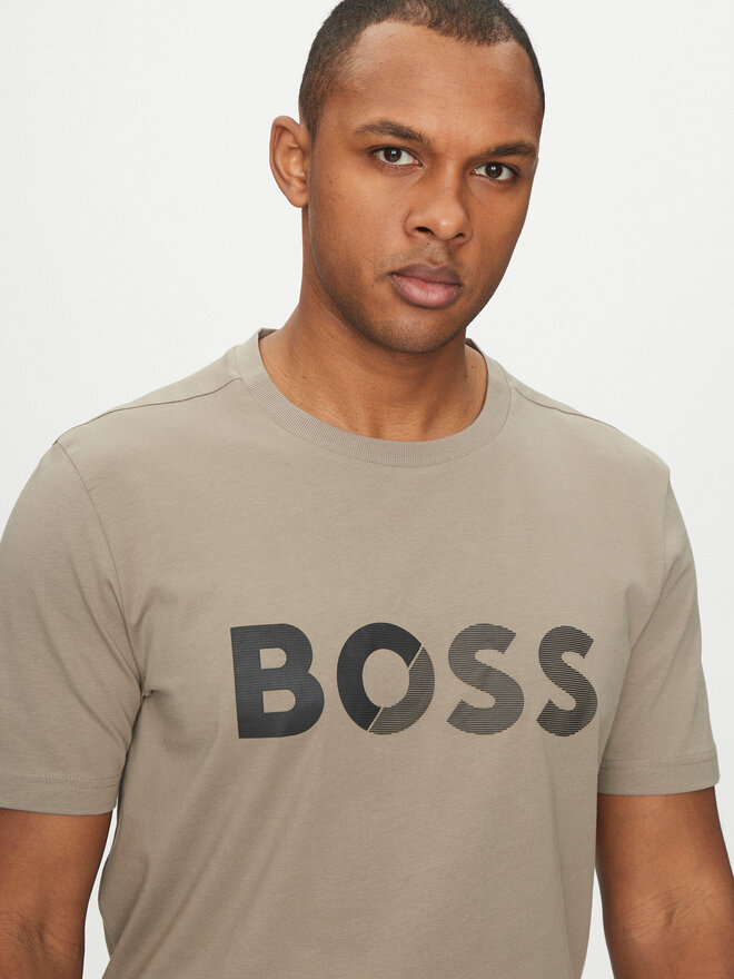 BOSS BOSS Футболка Tape Logo 50530990 Бежевий Regular Fit