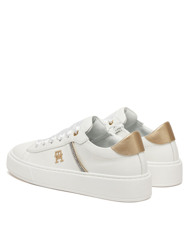 Tommy Hilfiger Sneakersy Tommy Hilfiger Low Cut Lace-Up Sneaker T4A9-33933-0206 S Biela