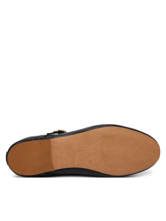 Tommy Hilfiger Μπαλαρίνες Tommy Hilfiger Leather Maryjane Ballerina FW0FW08651 Μαύρο