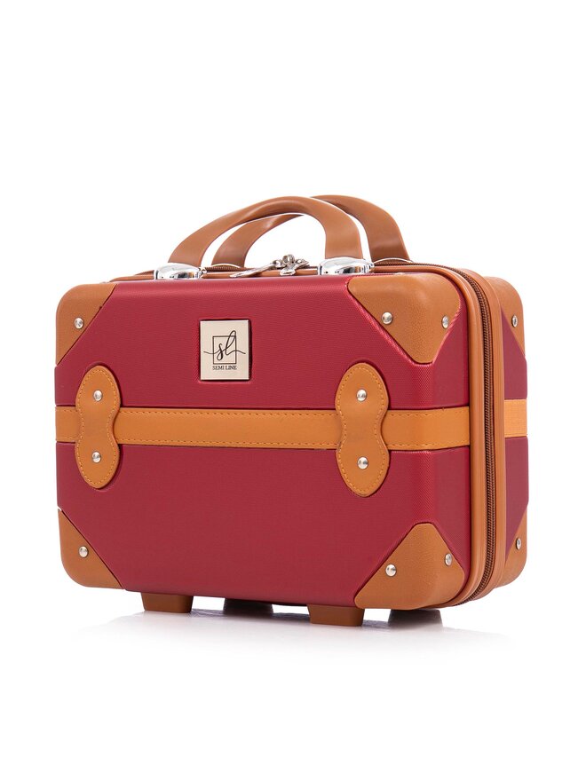 Semi Line Potovalni kovček Semi Line T5840-1 Bordo rdeča