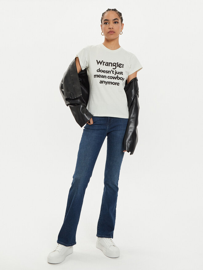 Wrangler Wrangler Футболка Shrunken Band 112356451 Білий Slim Fit