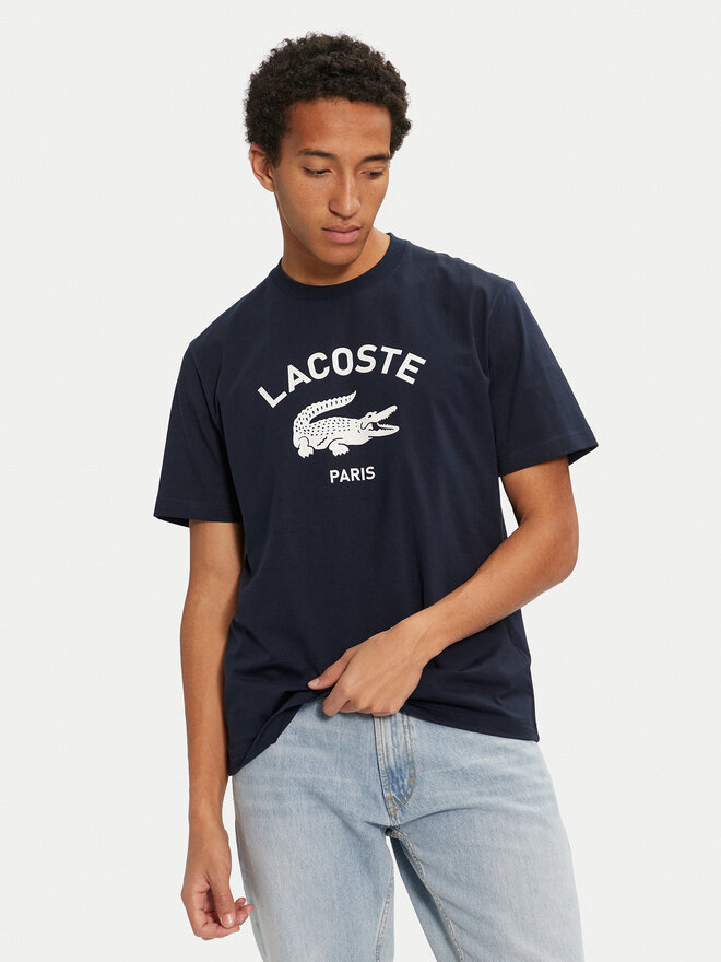 Lacoste Lacoste Футболка TH2733 Cиній Classic Fit