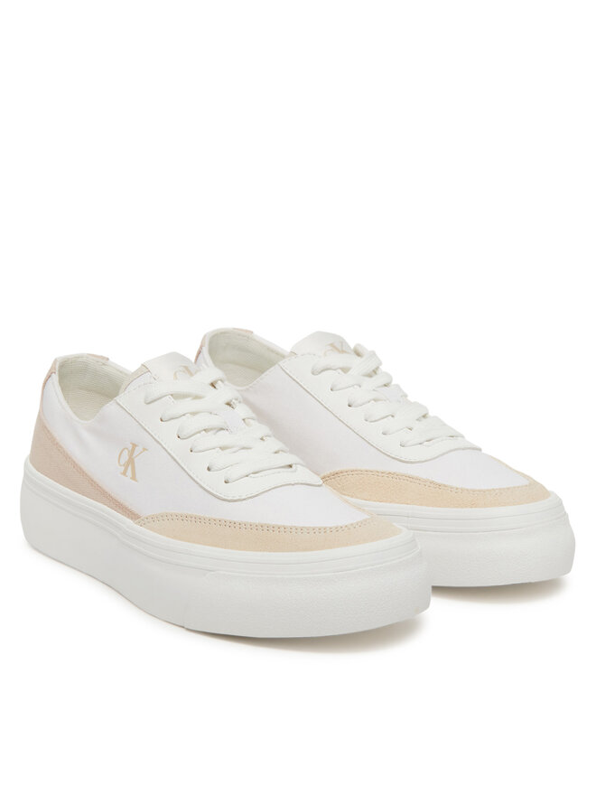 Calvin Klein Jeans Sneakers Calvin Klein Jeans Vulc Flatform Low Cv Mix Mg YW0YW01770 Bianco