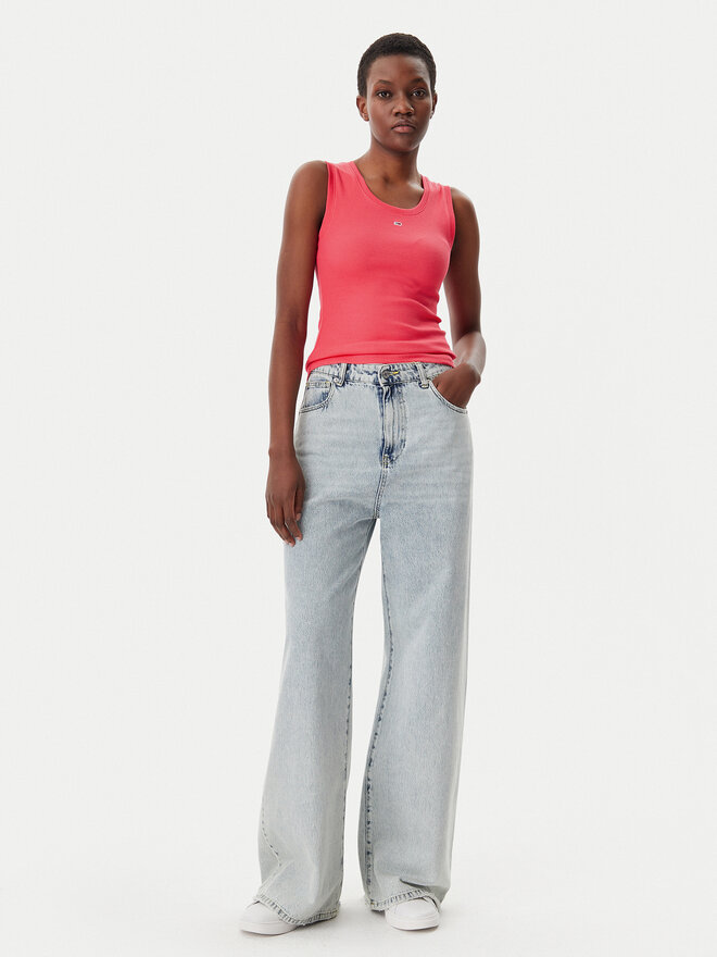 Tommy Jeans Tommy Jeans Felső Essential DW0DW20673 Rózsaszín Slim Fit