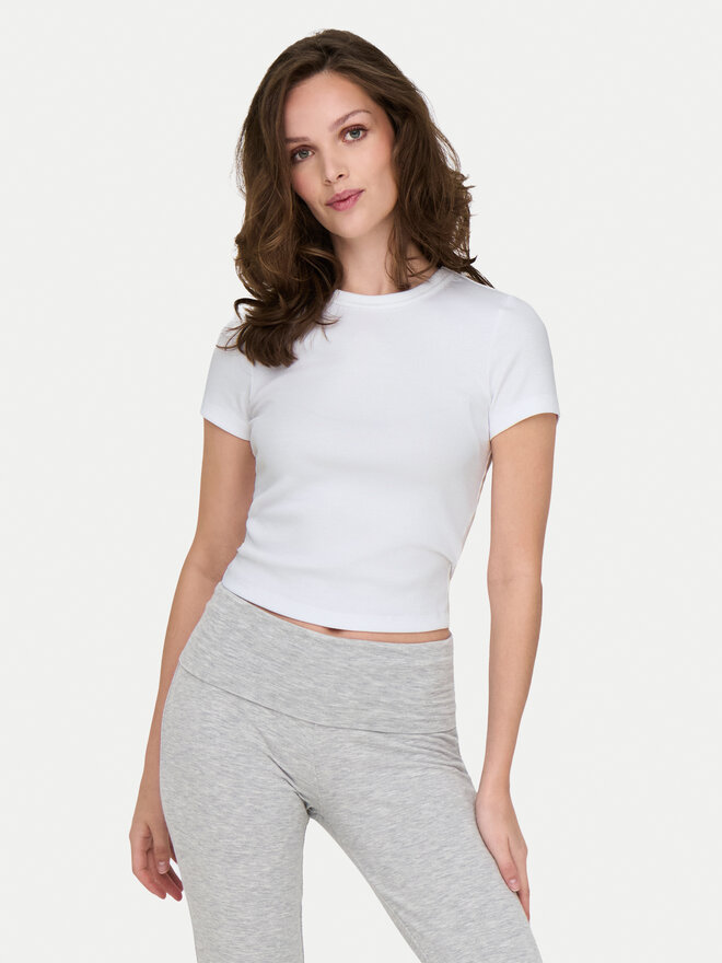 ONLY ONLY Camiseta Val 15339774 Blanco Slim Fit