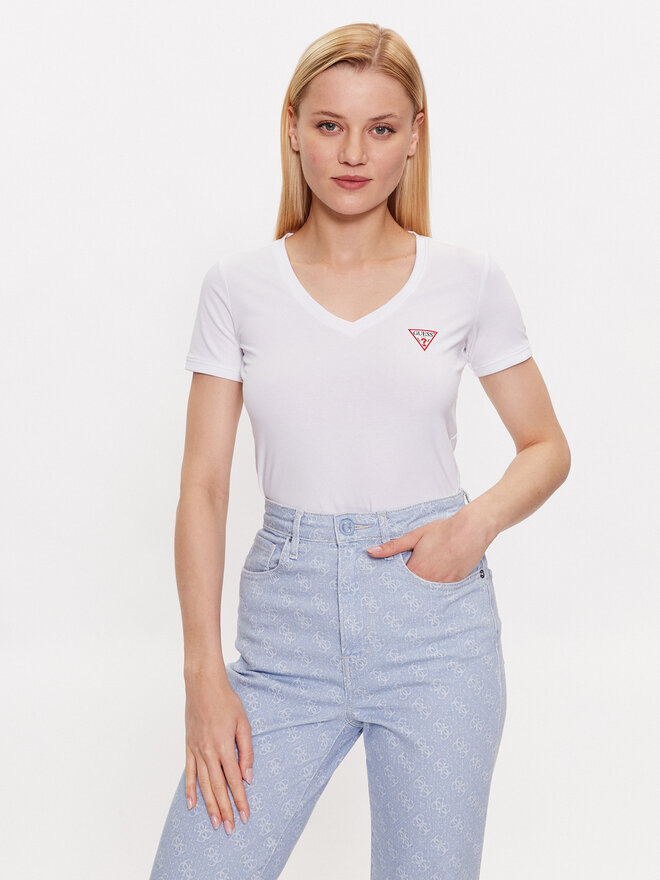 Guess Guess Camiseta W2YI45 J1314 Blanco Slim Fit