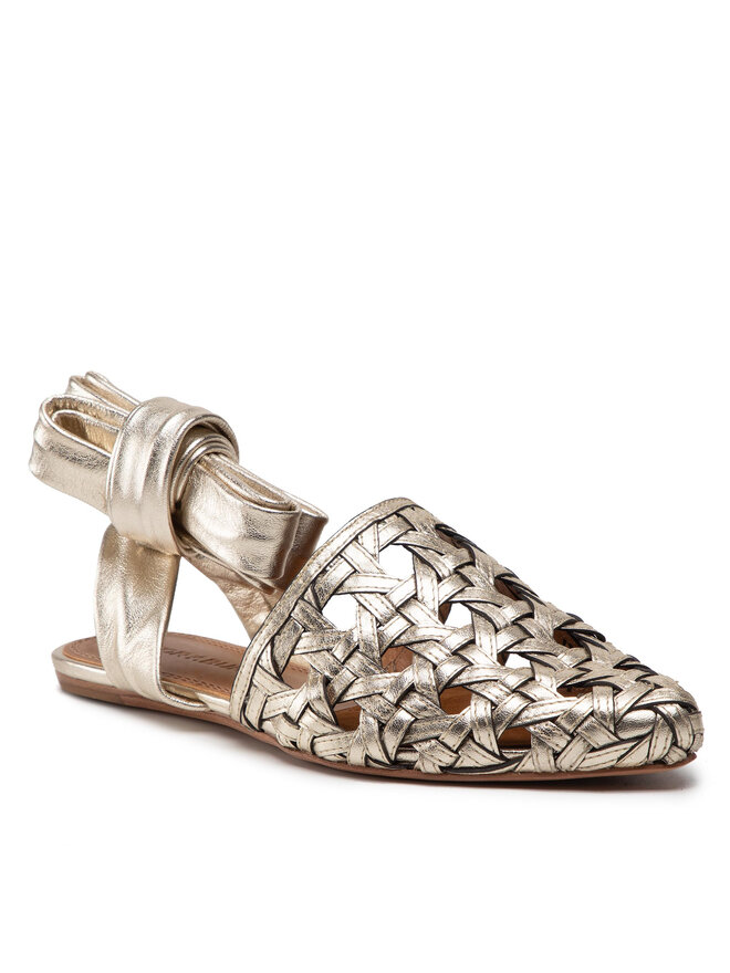 Sandalen Tory Burch Basketweave Wrap Flap 88959 Golden eschuhe.at
