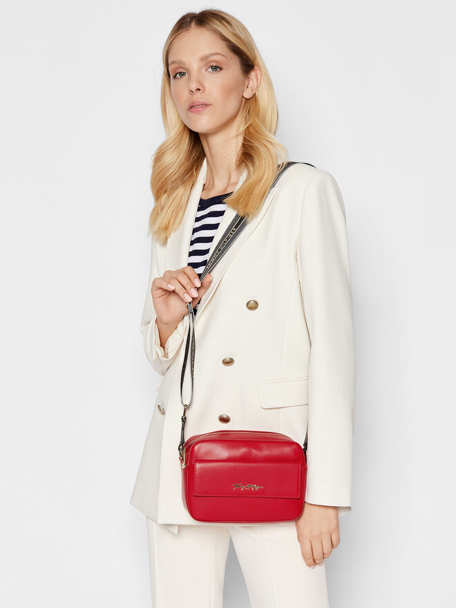 Tommy Hilfiger Ročna torba Tommy Hilfiger Iconic Tommy Camera bag Sign AW0AW10958 Rdeča