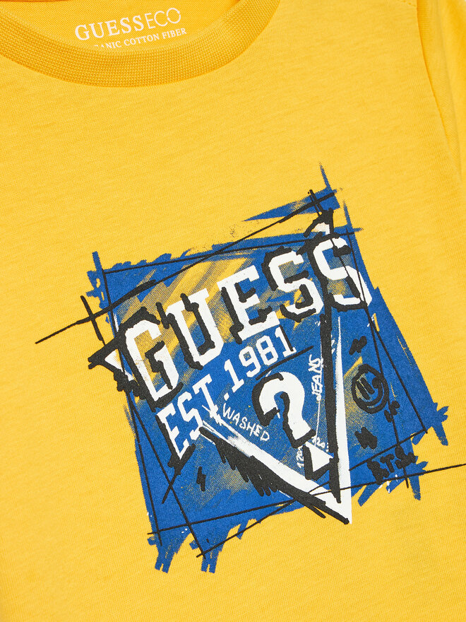Guess Guess Camiseta N4YI00 K8HM4 Amarillo Regular Fit