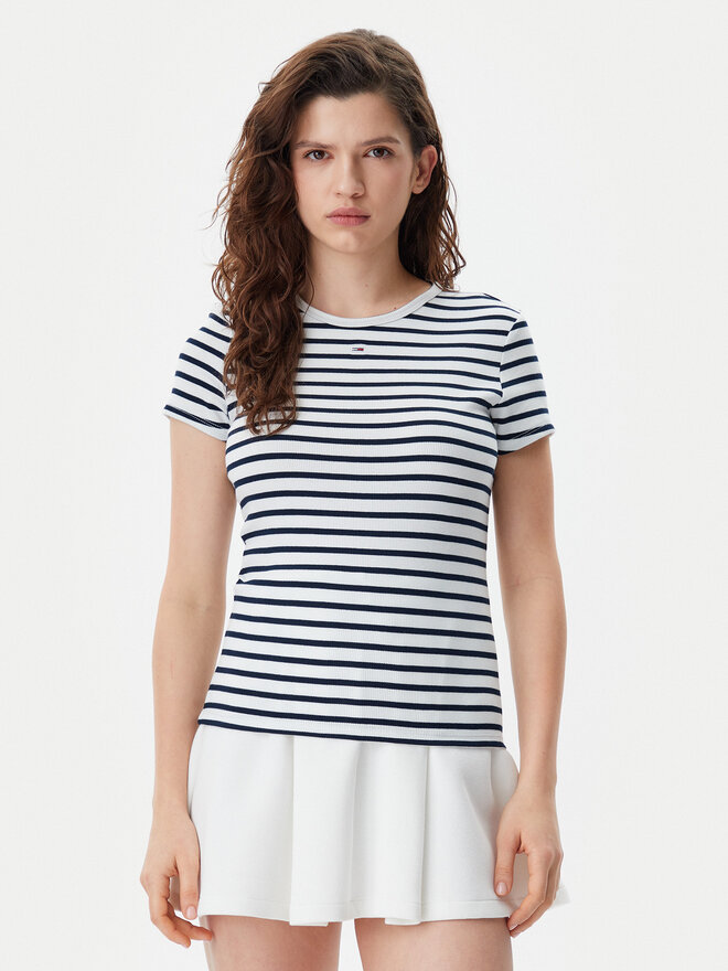 Tommy Jeans Tommy Jeans Marškinėliai Essential DW0DW17383 Tamsiai mėlyna Slim Fit