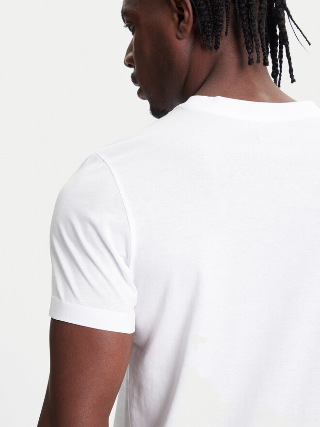 Kappa Kappa T-shirt Logo Korpo Cafers 304J150 Bianco Slim Fit